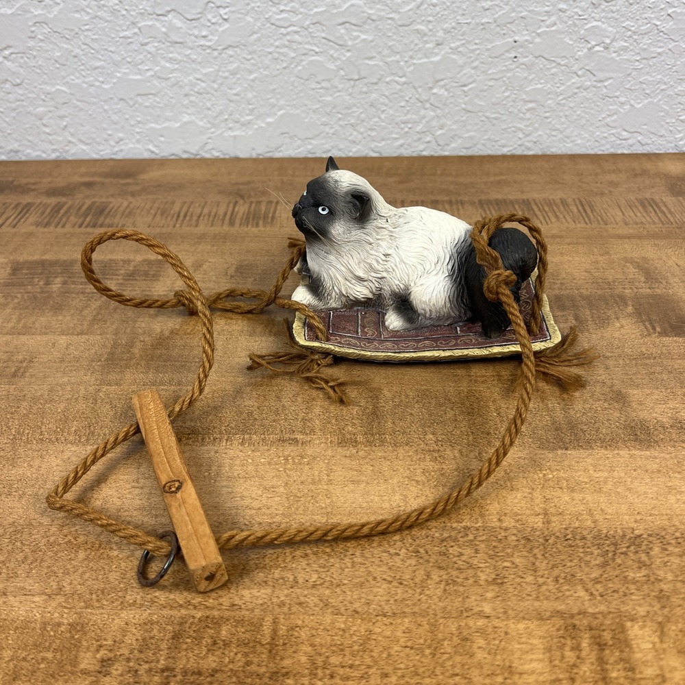 2003 Under The Sun Himalayan Cat Kitty Hanging Garden Swinging Figurine Decor